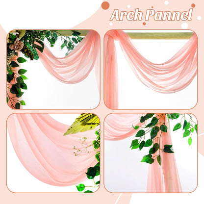 Pack of 1 Wedding Arch Drape Panel Fabric 30" x 20ft - Peach