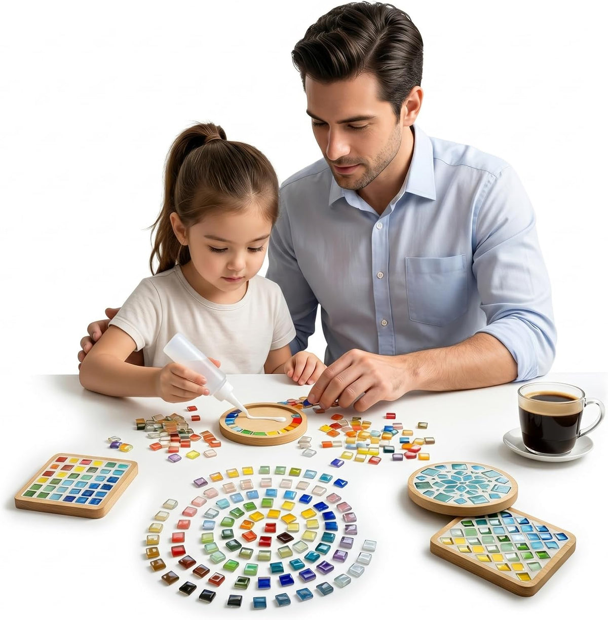 200g/240pcs Colored Glass Mosaic Tiles, DIY Making Creative Glass Mosaic Tiles for DIY Crafts Plate Flower Pot Vase Cup Mosaic Making Supplies - Pink
