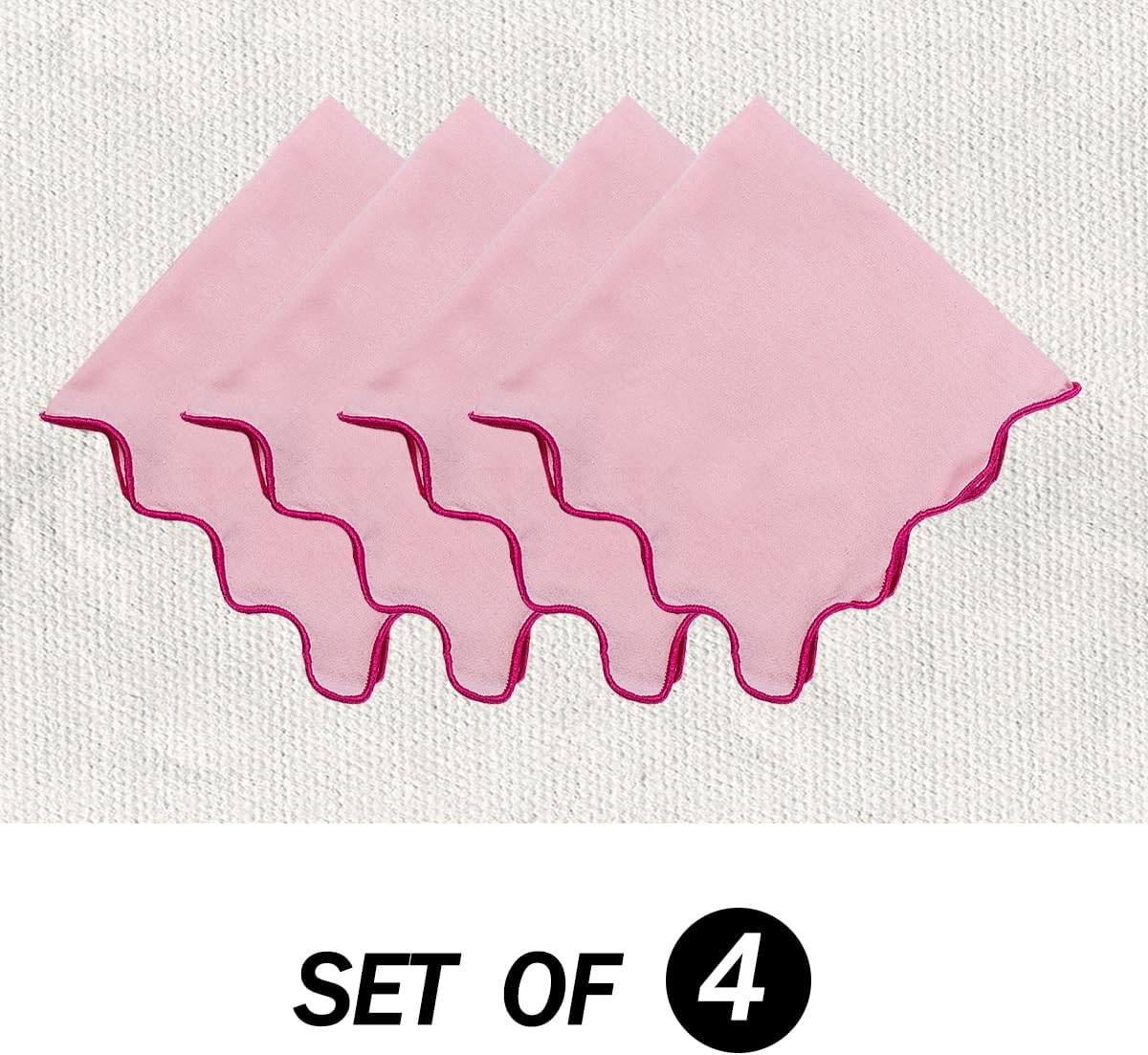 Dinner Napkins, Cotton Linen Blend Napkins Set of 4 Perfect for Parties Dinners Weddings Cocktail Christmas Cloth Napkins Washable & Reusable 18x18 (Pink, 18" x 18", 4PCS)