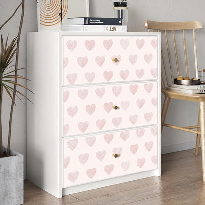 Fititem Pink Peel and Stick Wallpaper Kids Hearts Wall Sticker 17.3”×78.7”