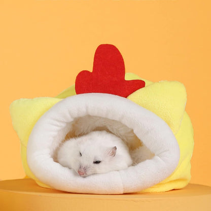 Guinea Pig Bed, Cozy Rabbit Houses and Hideouts, Washable Guinea Pig Hideout Fleece Bedding Sleeping, Winter Warm Bunny Bed House for Small Pets Squirrel Cage Accessories (1 Pcs-Pink, Small)