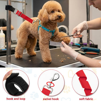 Dog Grooming Arm Accessories, 3 Pack Adjustable Grooming Loop Extension Straps, Pet Bathing Restraints Leashes Table Lead for Small, Medium & Large Dogs