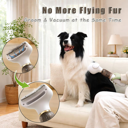 Vacuum Grooming Brush,4-In-1 Kit for Shedding,Deshedding Tool for Dog