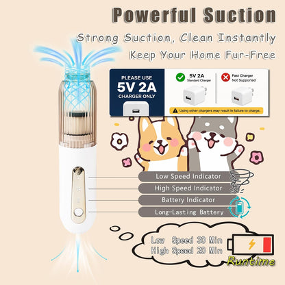 Vacuum Grooming Brush,4-In-1 Kit for Shedding,Deshedding Tool for Dog