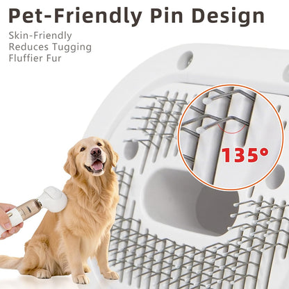 Vacuum Grooming Brush,4-In-1 Kit for Shedding,Deshedding Tool for Dog