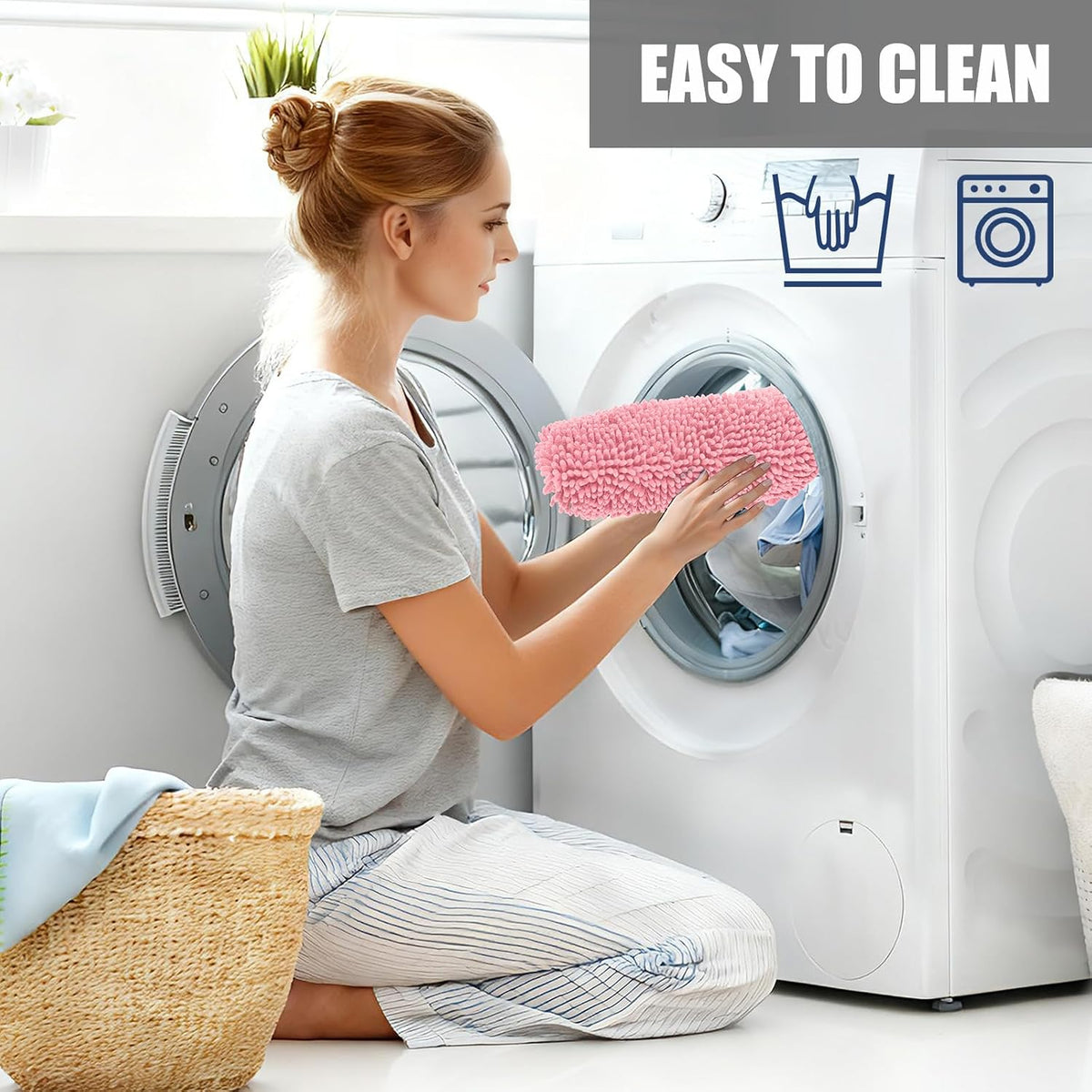 Chenille Elongated Toilet Seat Cover 19.5"x 15" Machine Washable
