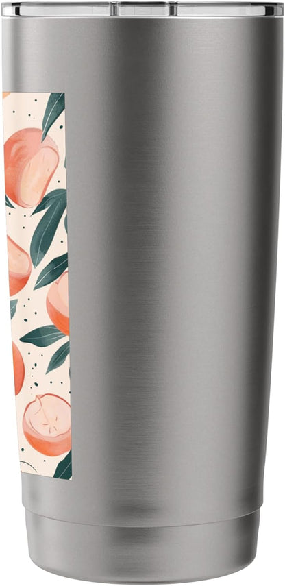 Minimalist Peach Fruit Pattern Art Stainless Steel Insulated Tumbler