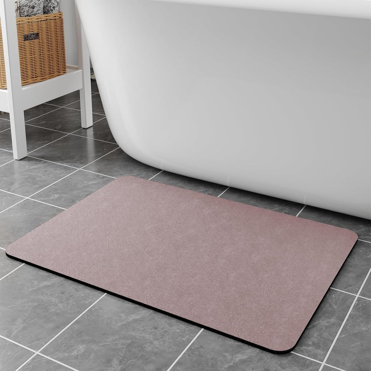 Bath Rugs 24x17-Diatomaceous Earth Stone Bath Mats for Bathroom,Blush Pink