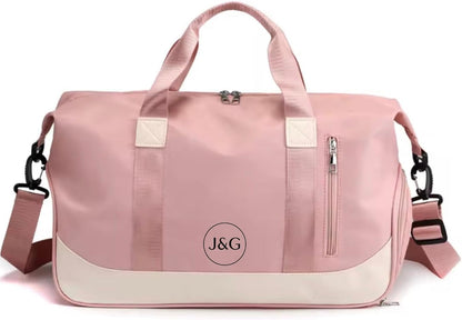 Waterproof Gym Duffel Bag – Lightweight Travel & Sports Bag with Shoe Compartment and Wet Pocket for Men & Women – Carry-On Weekender for Gym, Beach, Trips – 8 Colors (Light Pink)