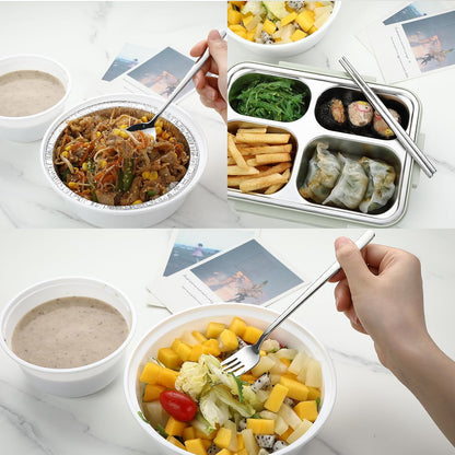 Travel Utensils with Case, 4Pcs Korean Chopsticks Fork and Spoon Set