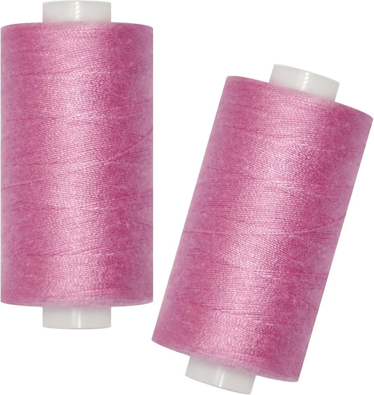 All Purpose Sewing Thread-2 Spools of Hand Polyester Sewing Thread for Sewing Machine for Hand and Machine Sewing(Light Cyclamen Pink, 2 spools)