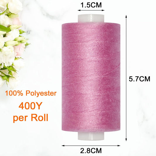 All Purpose Sewing Thread-2 Spools of Hand Polyester Sewing Thread for Sewing Machine for Hand and Machine Sewing(Light Cyclamen Pink, 2 spools)