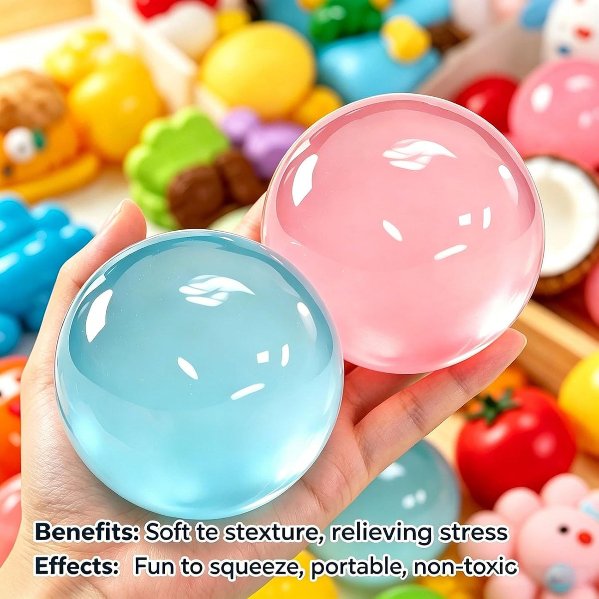 Coconut Oil Squishy,Soft Squishy Coconut Squishy Stress Balls,Slow Rising Stress Relief Toy,Funny Stress Balls for Anxiety Relief & Sensory Calm（Pink）