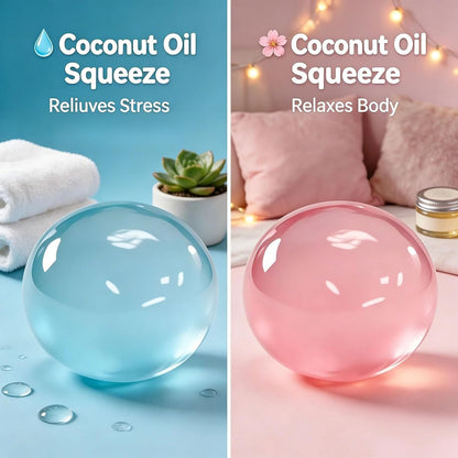 Coconut Oil Squishy,Soft Squishy Coconut Squishy Stress Balls,Slow Rising Stress Relief Toy,Funny Stress Balls for Anxiety Relief & Sensory Calm（Pink）
