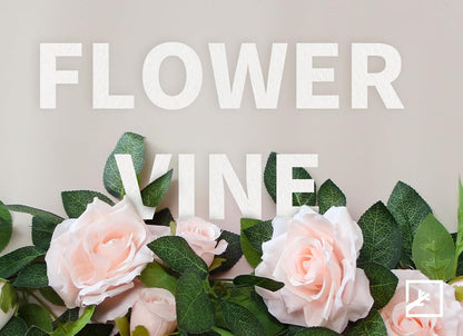 5Pcs 34FT Flower Garland Pink Artificial Rose Vine Wedding Home Decor