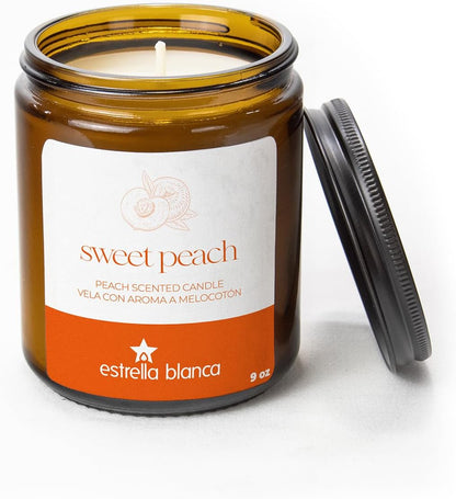 Sweet Peach Candle, 9oz Soy Wax, Scented Candle Gift