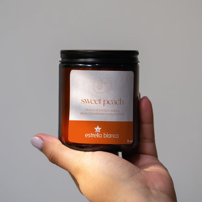 Sweet Peach Candle, 9oz Soy Wax, Scented Candle Gift