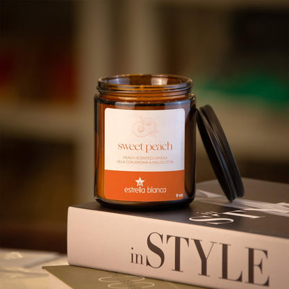 Sweet Peach Candle, 9oz Soy Wax, Scented Candle Gift
