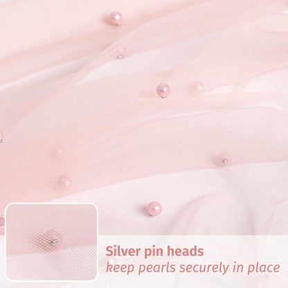 Pearl Table Runner Tulle 30x120 Inch 10FT Long, Pink Gauze Table Runners, Rustic Boho for Wedding Arch Birthday Party Bridal Veil Baby Shower Decorations