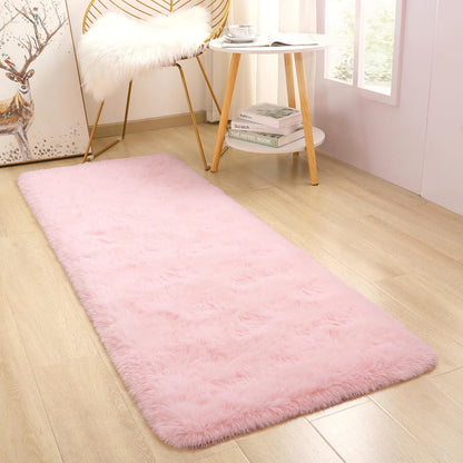 Runner Rug 2x6 Fluffy Pink Rug Runner for Girls Bedroom Living Room