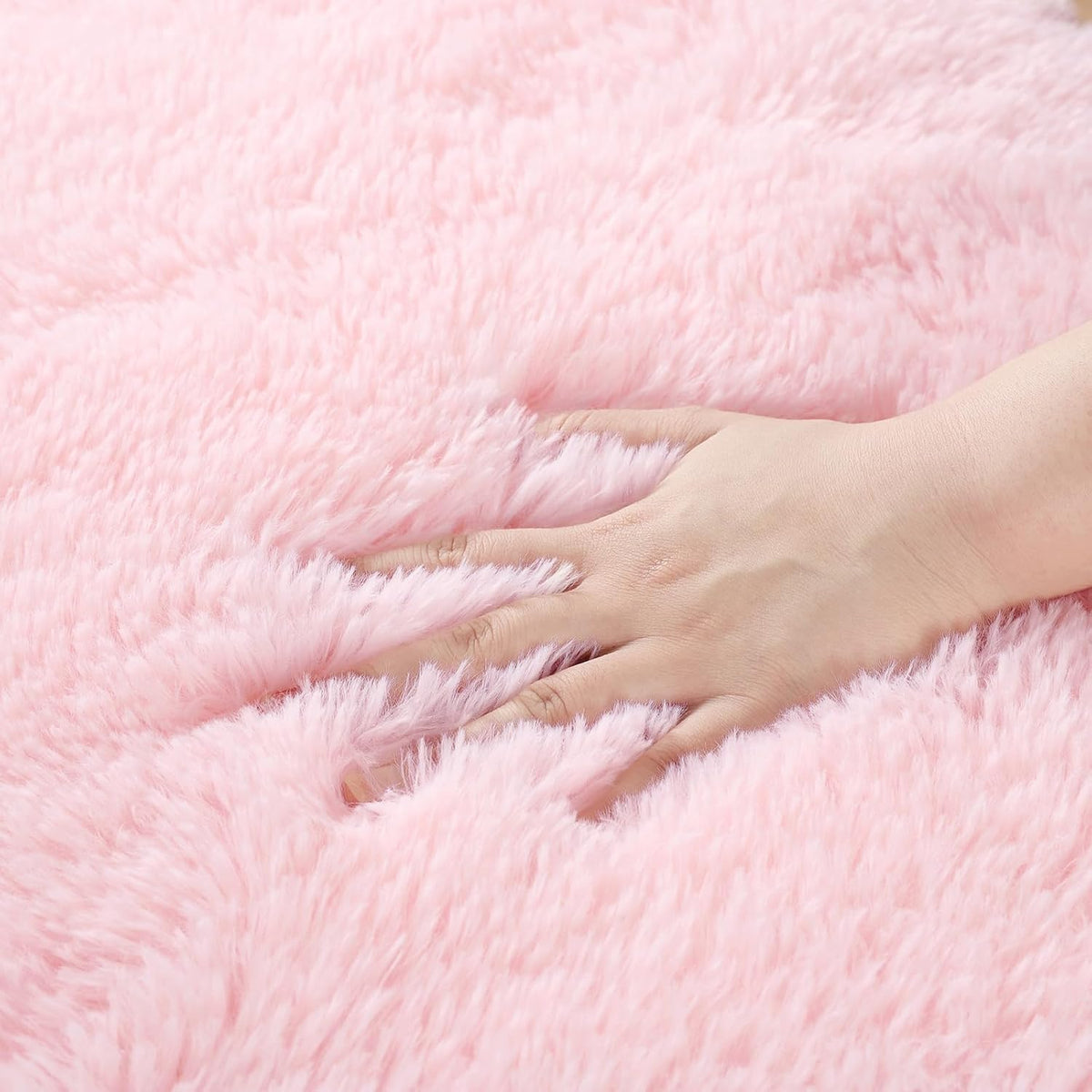 Runner Rug 2x6 Fluffy Pink Rug Runner for Girls Bedroom Living Room