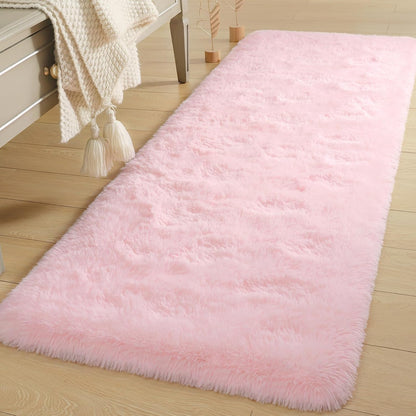 Runner Rug 2x6 Fluffy Pink Rug Runner for Girls Bedroom Living Room