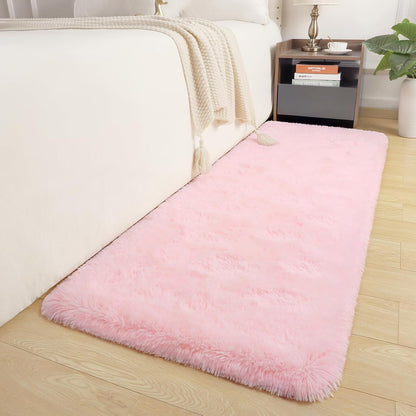 Runner Rug 2x6 Fluffy Pink Rug Runner for Girls Bedroom Living Room