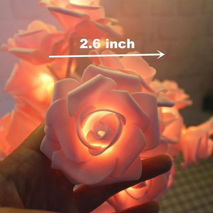 18" Tree Table Lamp 24 Pink Artificial Flower Rose,Wedding Light Home Decor Bedside Night Light Battery Powered Pink Table Lamp for Girl Women, Mother's Day, Valentine's Day, Birthday Present
