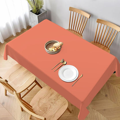 Elegant Plain Template Solid Color Peach Rectangle Table Cloth Soft Washable Oblong Tablecloth Covers for Kitchen & Table Linens 60" x 90"