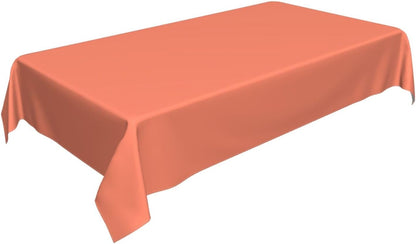 Elegant Plain Template Solid Color Peach Rectangle Table Cloth Soft Washable Oblong Tablecloth Covers for Kitchen & Table Linens 60" x 90"