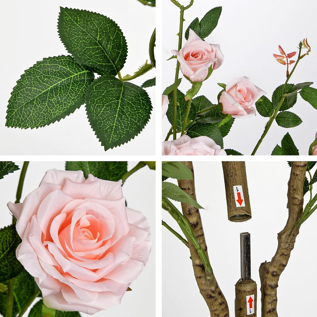 Artificial Camellia Tree 3FT Pink Faux Camille Rose Tree in Pot Fake Roses Camellia Plants & Flowers in Vase Fake Potted Flower Plant for Indoor Outdoor Home Front Door Porch Decorations