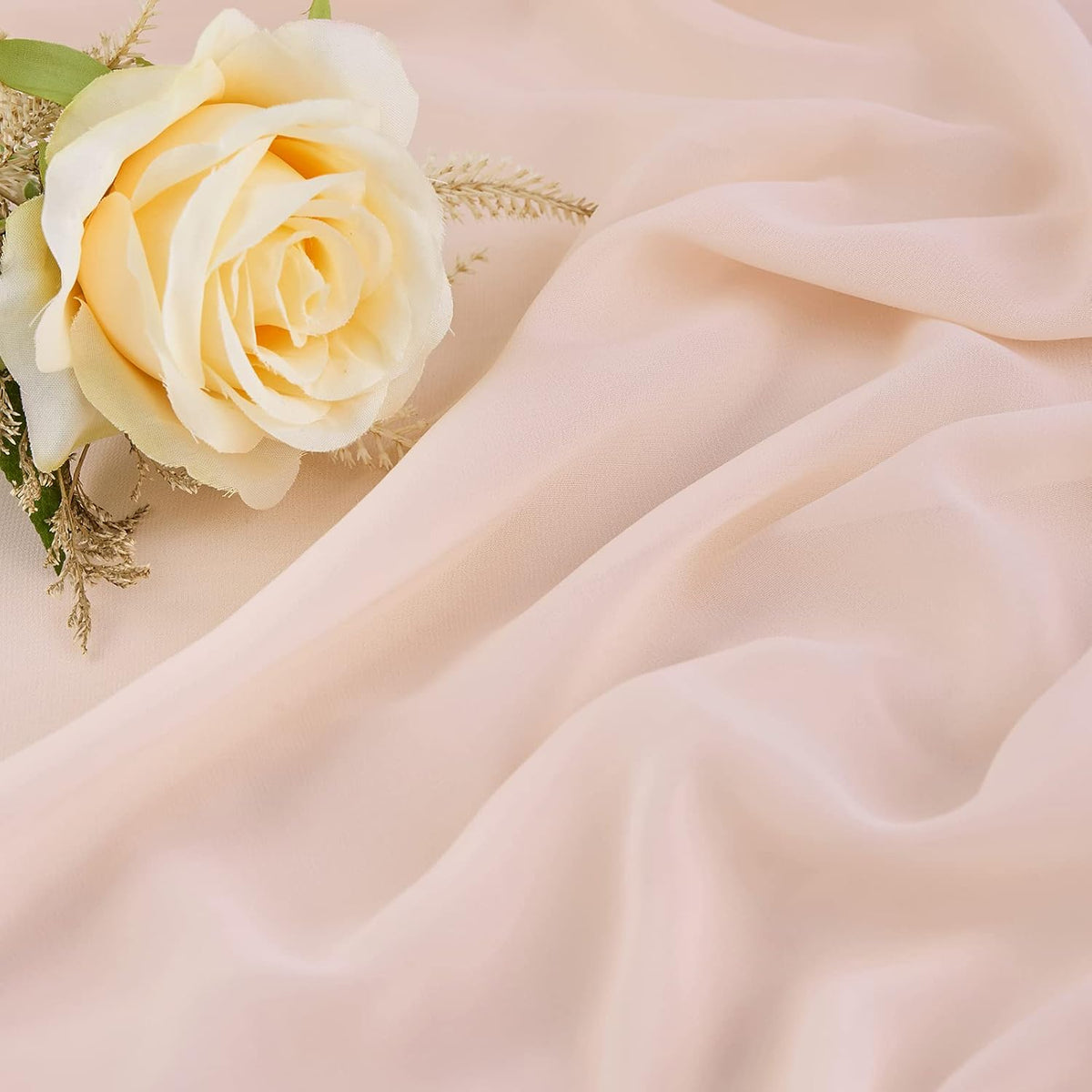 10FT Light Peach Table Runner 10 Packs Chiffon Wedding Valance Table Swags