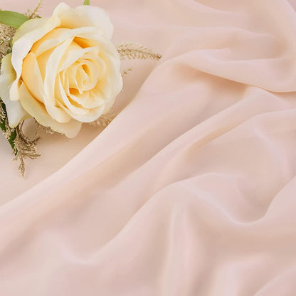 10FT Light Peach Table Runner 10 Packs Chiffon Wedding Valance Table Swags