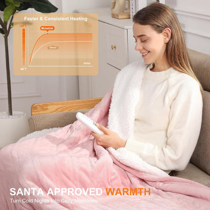 Heated Blanket Pink Heated Throw Blanket 50X60 Ultra Warm Electric Blanket