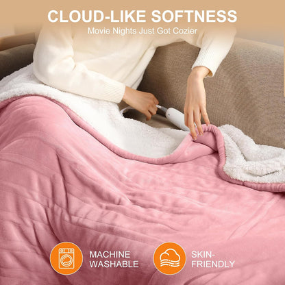 Heated Blanket Pink Heated Throw Blanket 50X60 Ultra Warm Electric Blanket