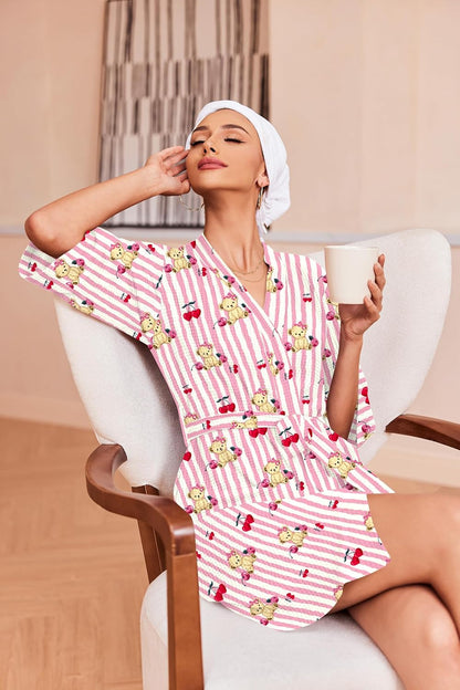Robes for Women Waffle Knit Bathrobe Soft Lightweight Loungewear