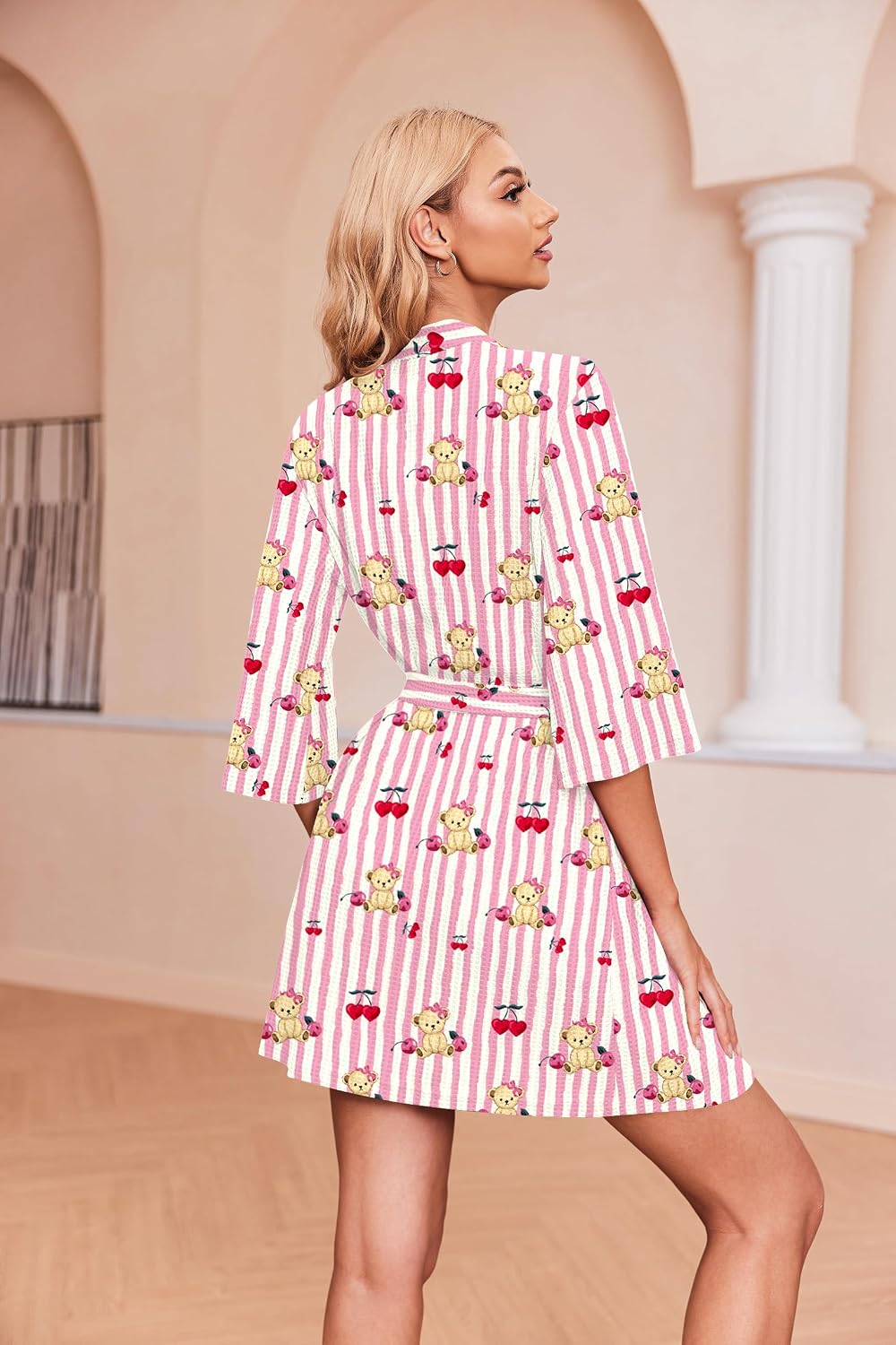 Robes for Women Waffle Knit Bathrobe Soft Lightweight Loungewear