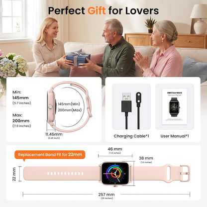 Smart Watch for Women Android & iPhone, Alexa Built-in [1.8" HD Screen] IP68 Waterproof Fitness Watch with Bluetooth Call (Answer/Make), Heart Rate/Sleep/SpO2 Monitor, 105 Sports Trackers