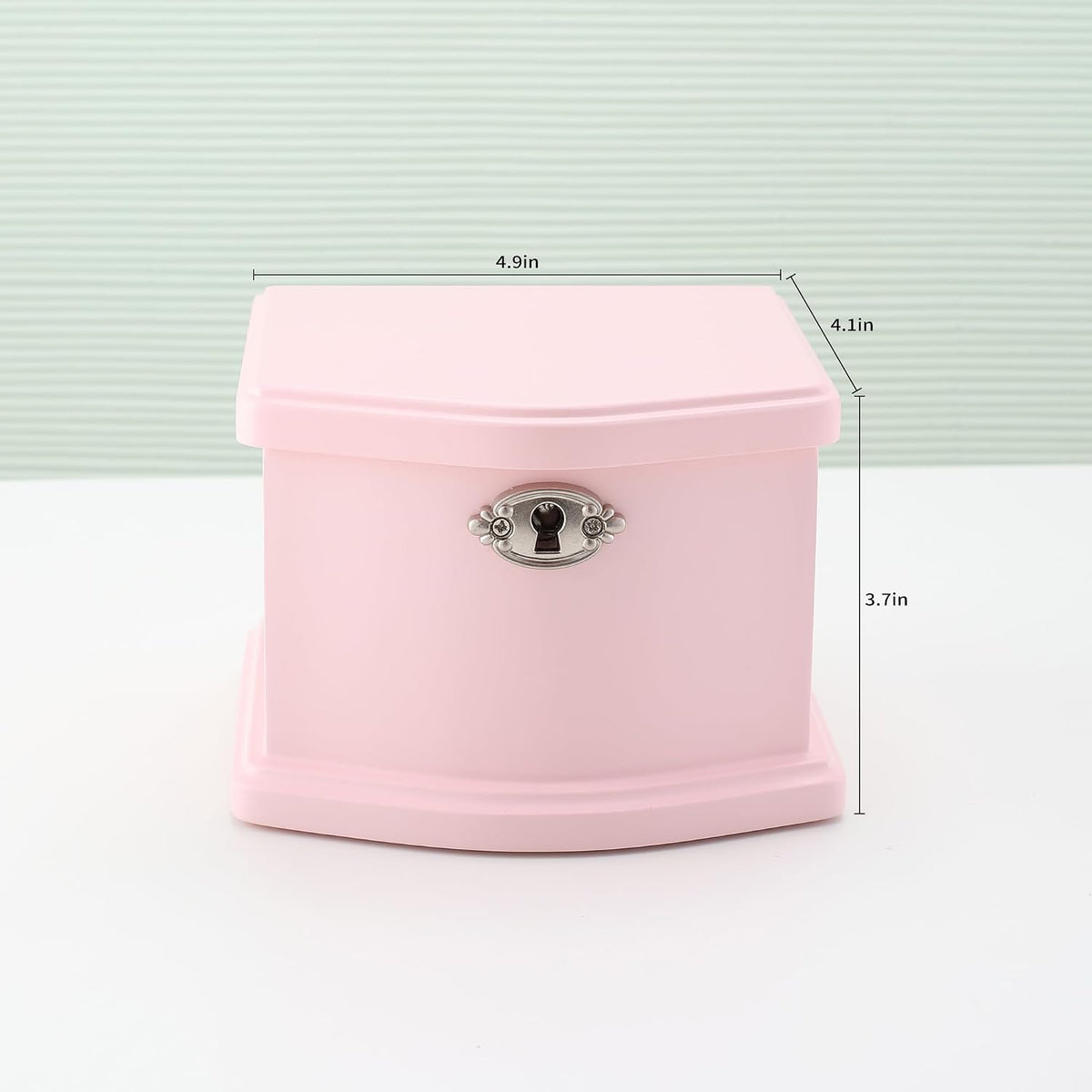 Pink Small Ballerina Musical Jewelry Box with Mirror and Lock for Girls，Pink Kid's Jewelry Storage Music Chest,Gift for Christmas,New Year,Birthday