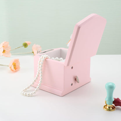 Pink Small Ballerina Musical Jewelry Box with Mirror and Lock for Girls，Pink Kid's Jewelry Storage Music Chest,Gift for Christmas,New Year,Birthday