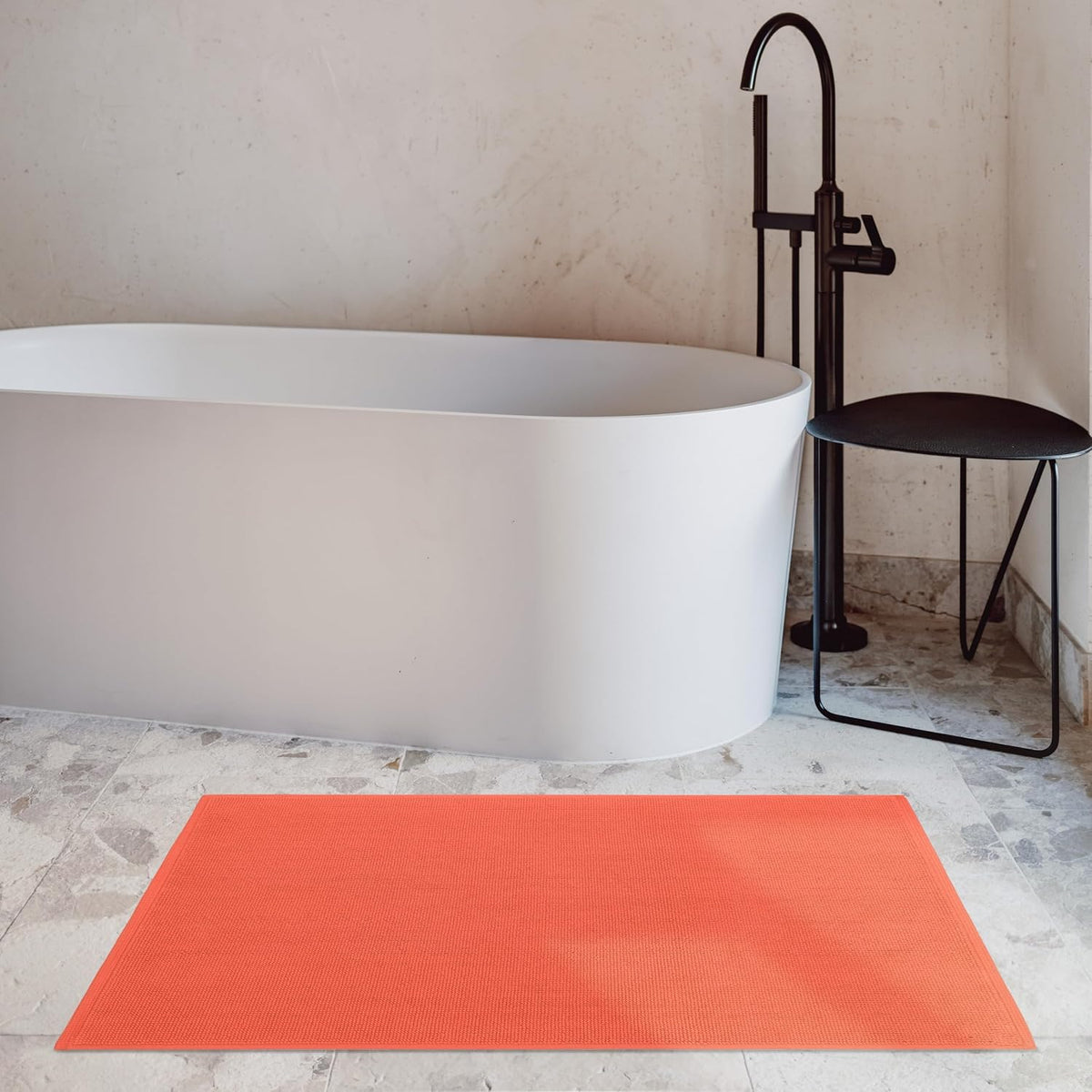 Cotton Paradise 100% Cotton Turkish Bathmat Rug, Soft Absorbent Quick Dry Non Slip, 17x24 Bathmat Rug, Coral