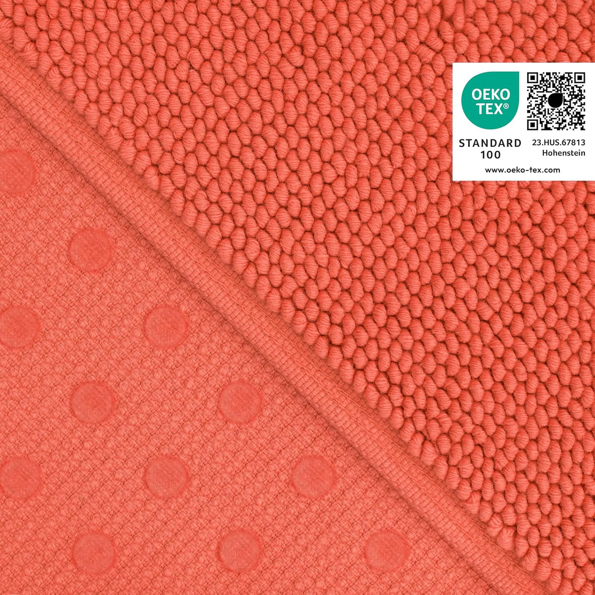 Cotton Paradise 100% Cotton Turkish Bathmat Rug, Soft Absorbent Quick Dry Non Slip, 17x24 Bathmat Rug, Coral
