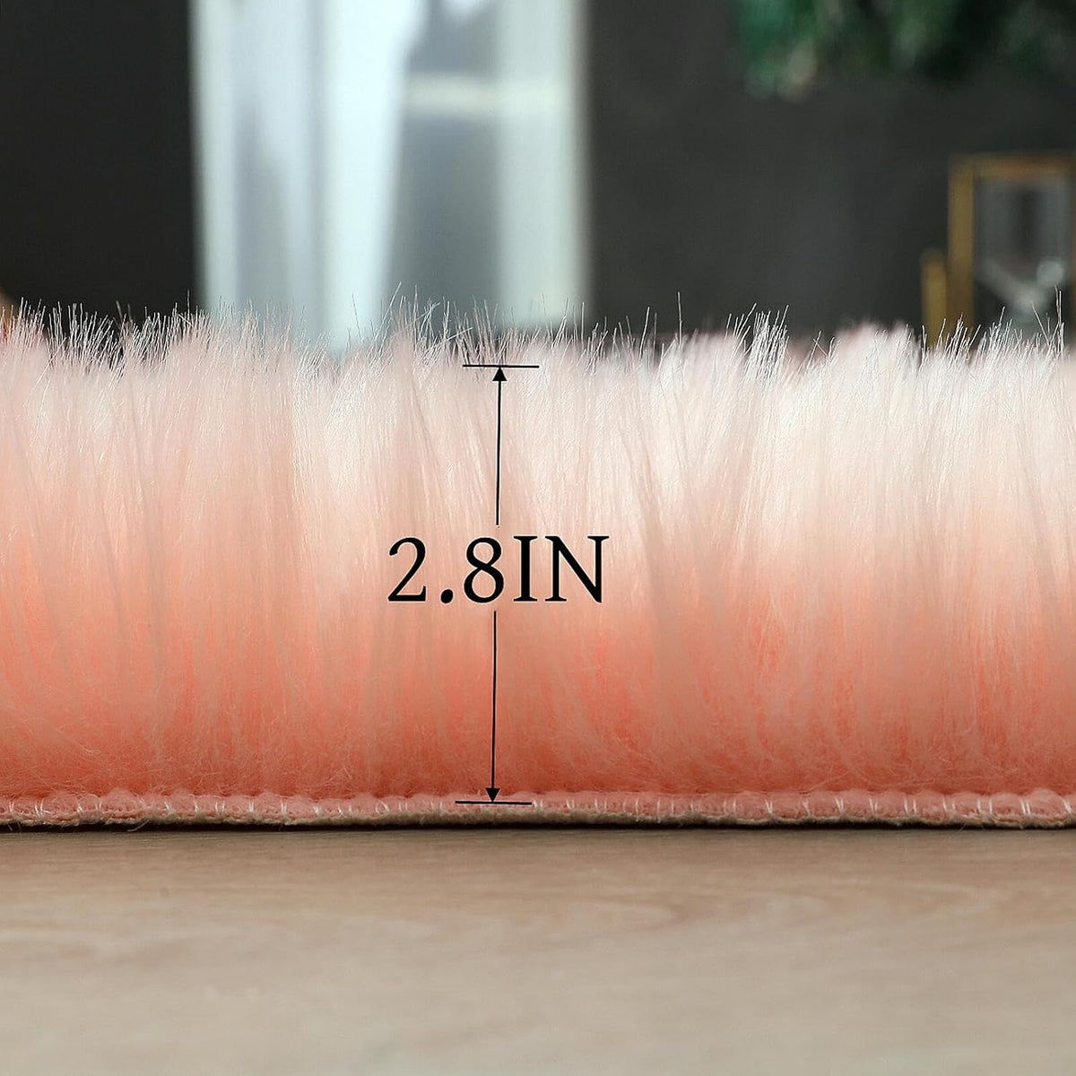 linmopm Faux Fur Sheepskin Rug, Pink, 2x6 ft Runner