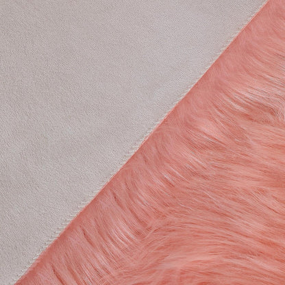 linmopm Faux Fur Sheepskin Rug, Pink, 2x6 ft Runner