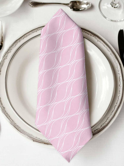 Pink Stripes Line Cloth Napkins Set of 6, Country Abstract Art Waves Striped Classic Reusable Dinner Napkins Cloth Washable Dinner Towel for Wedding Party Kitchen Table Decoration, 20x20 Inch