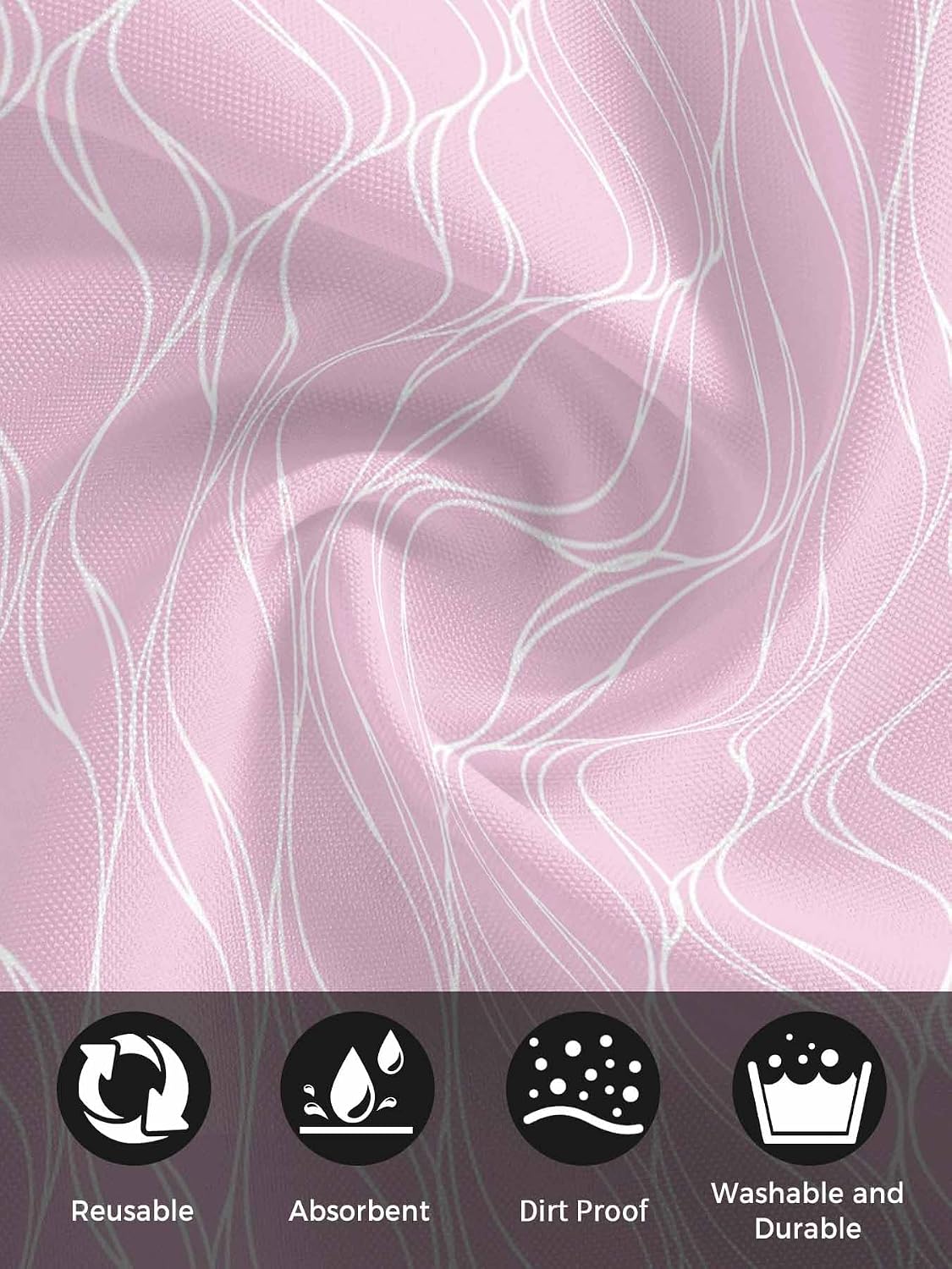 Pink Stripes Line Cloth Napkins Set of 6, Country Abstract Art Waves Striped Classic Reusable Dinner Napkins Cloth Washable Dinner Towel for Wedding Party Kitchen Table Decoration, 20x20 Inch