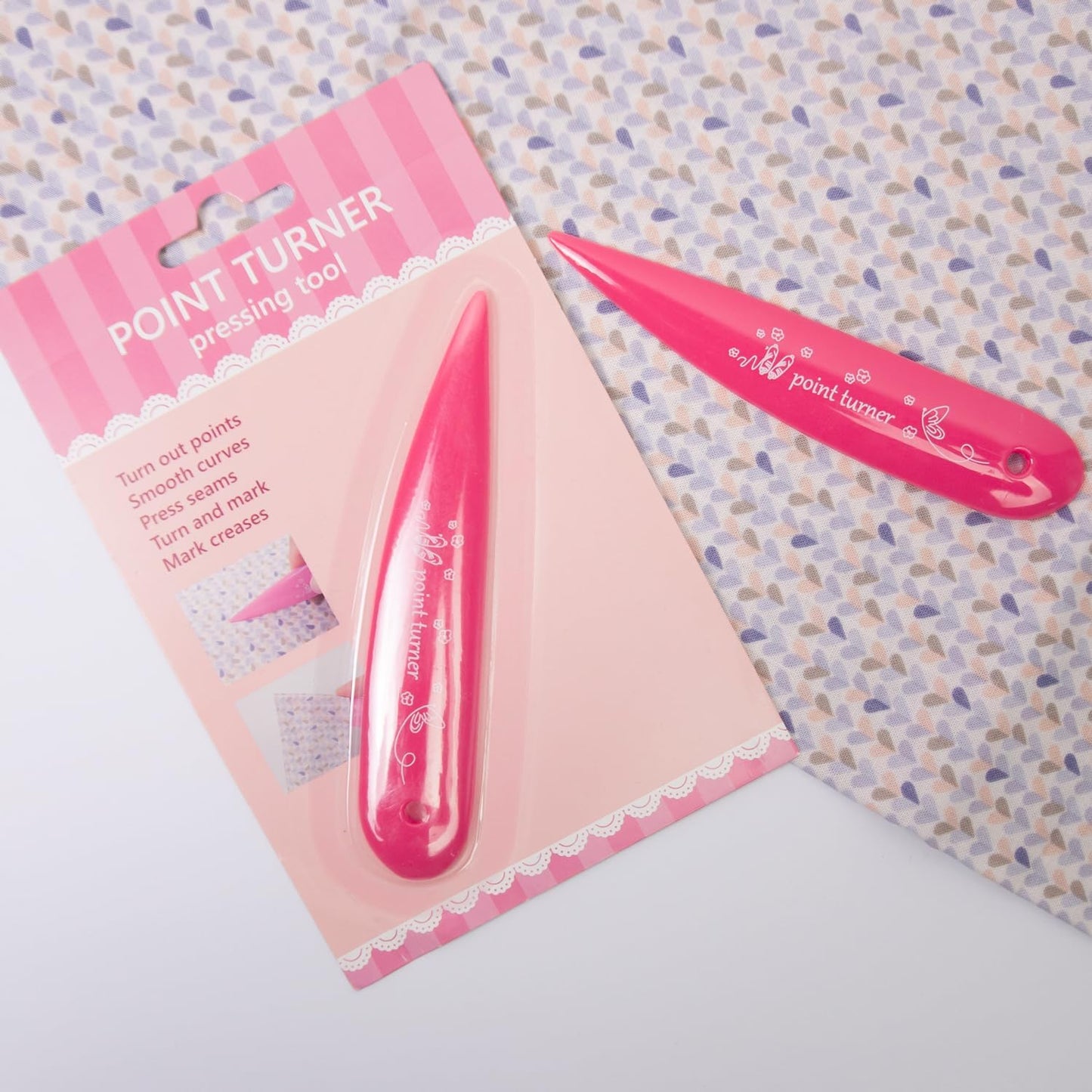 1PC Pink Point Turner & Seam Creaser - Dual-Use Sewing Tool for Fabric Turning & Pressing Seams | Sewing Accessory for Quilting, Dressmaking & DIY Crafts