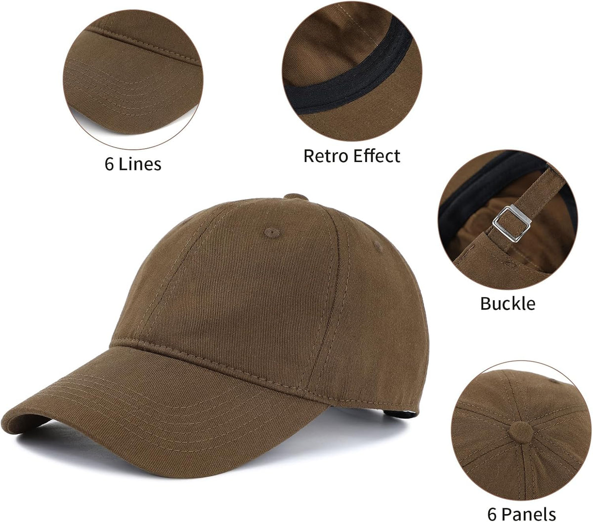 Vintage Washed Baseball Cap for Women Men Adjustable Dad Hat