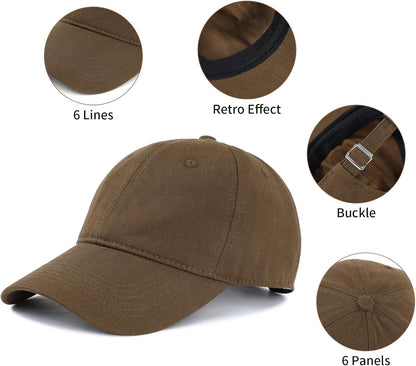 Vintage Washed Baseball Cap for Women Men Adjustable Dad Hat