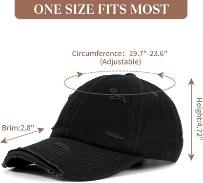Vintage Washed Baseball Cap for Women Men Adjustable Dad Hat